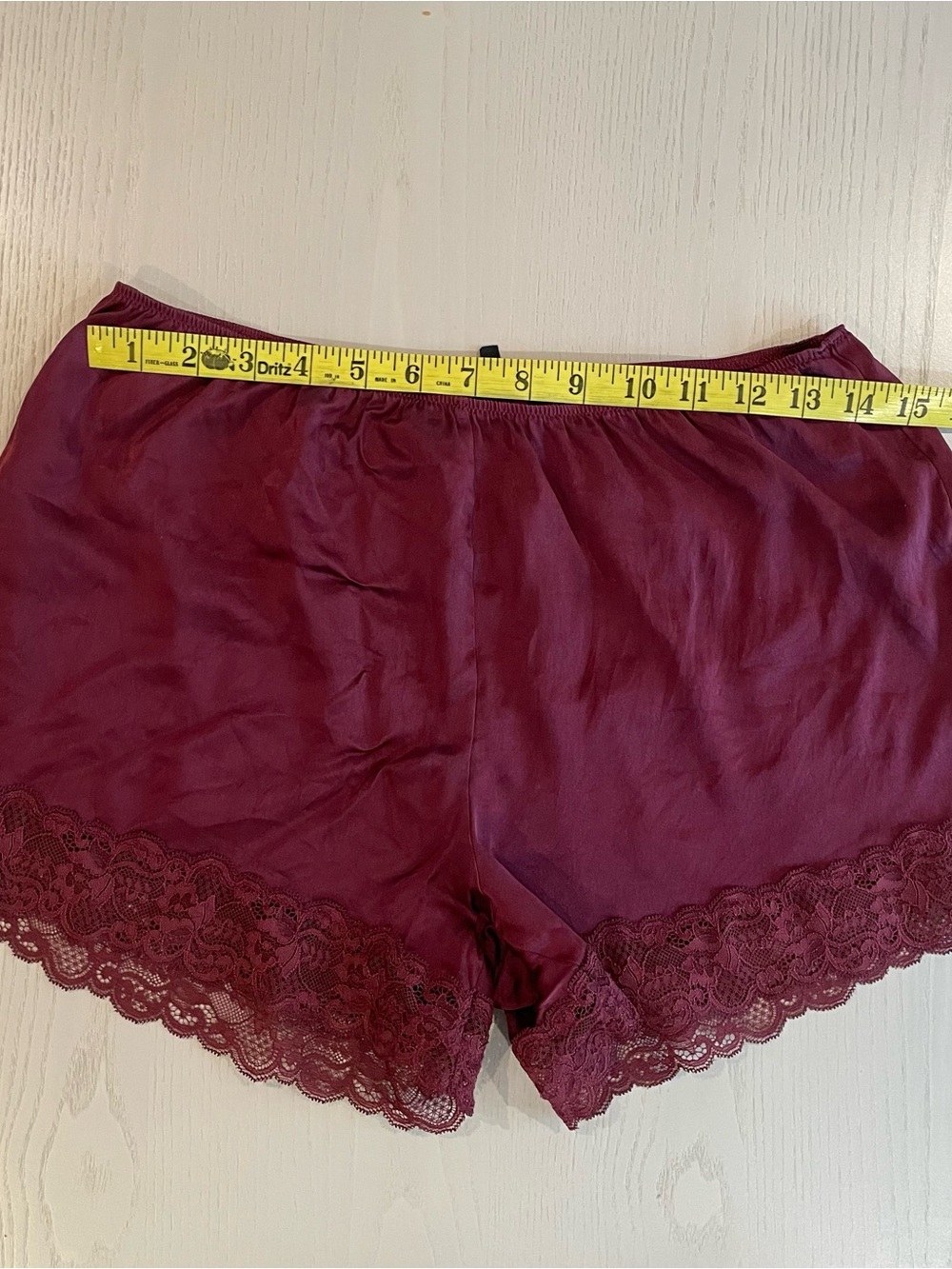 Intimissimi Silk Shorts with Lace (Dark Burgundy) - Picture 6 of 7